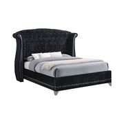 Black upholstered queen bed in glam style by Coaster additional picture 4