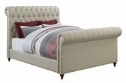 Beige upholstered queen bed by Coaster additional picture 5