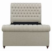 Gresham beige upholstered king bed by Coaster additional picture 3
