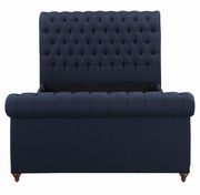 Gresham navy blue upholstered king bed by Coaster additional picture 4