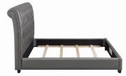 Metallic gray charcoal leatherette queen bed by Coaster additional picture 3