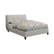 Amador beige upholstered queen platform bed by Coaster additional picture 2