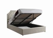 Beige upholstered queen bed with hydraulic lift storage by Coaster additional picture 7