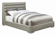Metallic gray leatherette queen bed by Coaster additional picture 2