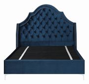 Demi wing blue velvet platform bed by Coaster additional picture 5