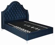 Demi wing blue velvet king size bed by Coaster additional picture 7