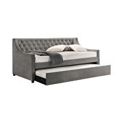 Silver velvet twin daybed w/ trundle additional photo 2 of 1