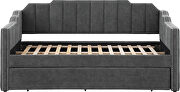 Charcoal gray velvet fabric upholstery twin daybed w/ trundle by Coaster additional picture 4