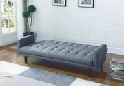 Gray woven fabric sofa bed additional photo 4 of 3