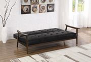 Black leatherette futon style sofa bed by Coaster additional picture 9