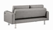 Gray linen sofa bed w/ bluetooth speakers by Coaster additional picture 3