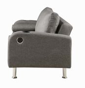Gray linen sofa bed w/ bluetooth speakers by Coaster additional picture 5