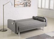 Gray linen sofa bed w/ bluetooth speakers by Coaster additional picture 9