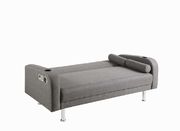 Gray linen sofa bed w/ bluetooth speakers by Coaster additional picture 10