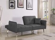 Modern grey and chrome sofa bed by Coaster additional picture 3