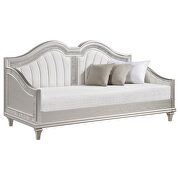 Upholstered twin daybed with faux diamond trim silver and ivory by Coaster additional picture 12