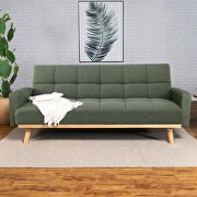 Upholstered track arms convertible sofa bed in green by Coaster additional picture 2