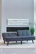 Sofa bed w/ outlet in gray linen-like fabric by Coaster additional picture 2