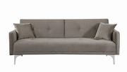 Sofa bed w/ power outlet in taupe microvelvet by Coaster additional picture 6