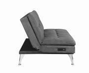 Sofa chaise bed w/ power outlet in gray by Coaster additional picture 3