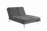 Sofa chaise bed w/ power outlet in gray by Coaster additional picture 6