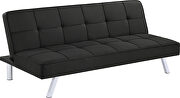 Black finish linen-like fabric upholstery sofa bed w/ chrome legs by Coaster additional picture 2