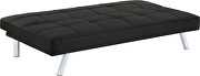 Black finish linen-like fabric upholstery sofa bed w/ chrome legs by Coaster additional picture 3