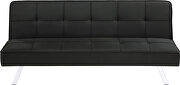 Black finish linen-like fabric upholstery sofa bed w/ chrome legs by Coaster additional picture 4