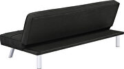 Black finish linen-like fabric upholstery sofa bed w/ chrome legs by Coaster additional picture 6