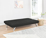 Black finish linen-like fabric upholstery sofa bed w/ chrome legs by Coaster additional picture 8