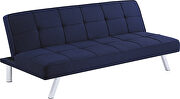 Blue finish linen-like fabric upholstery sofa bed w/ chrome legs by Coaster additional picture 2