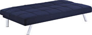 Blue finish linen-like fabric upholstery sofa bed w/ chrome legs by Coaster additional picture 3