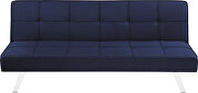 Blue finish linen-like fabric upholstery sofa bed w/ chrome legs by Coaster additional picture 4