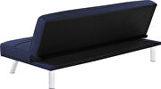Blue finish linen-like fabric upholstery sofa bed w/ chrome legs by Coaster additional picture 6