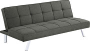 Gray finish linen-like fabric upholstery sofa bed w/ chrome legs by Coaster additional picture 2