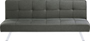 Gray finish linen-like fabric upholstery sofa bed w/ chrome legs by Coaster additional picture 4