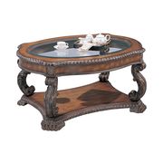 Antique carved base glass coffee table by Coaster additional picture 4