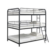 Gunmetal metal finish triple full bunk bed by Coaster additional picture 2