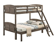 Weathered brown finish twin/full bunk bed by Coaster additional picture 2