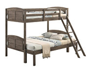 Weathered brown finish twin/full bunk bed additional photo 2 of 3