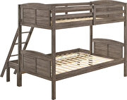 Weathered brown finish twin/full bunk bed additional photo 3 of 3