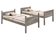 Weathered taupe finish transitional twin/twin bunk bed by Coaster additional picture 3