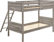 Weathered taupe finish transitional twin/twin bunk bed by Coaster additional picture 6