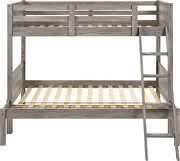 Weathered taupe finish transitional twin/full bunk bed additional photo 3 of 5