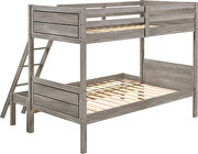 Weathered taupe finish transitional twin/full bunk bed additional photo 5 of 5