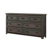 Rustic gun smoke seven-drawer dresser by Coaster additional picture 2