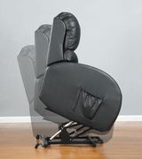 Power recliner chair in black top grain leather additional photo 2 of 1