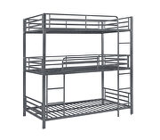 Gunmetal metal finish triple twin bunk bed by Coaster additional picture 4