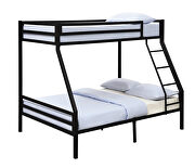 Matte black metal finish twin/full bunk bed by Coaster additional picture 2