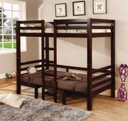 Joaquin transitional medium brown twin-over-twin bunk bed by Coaster additional picture 2